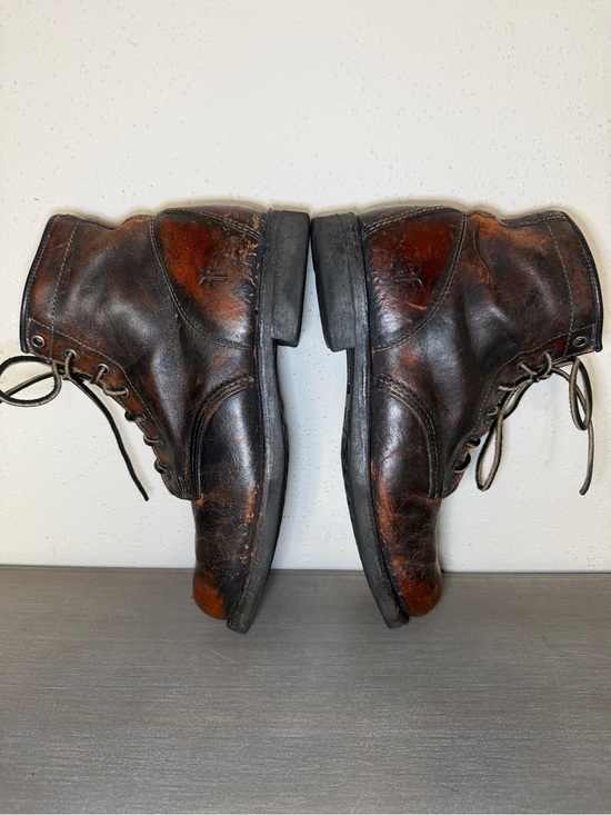 Vintage Frye Arkansas 651057 Mid Lace Boots USA Brown Leather Men\'s Size 9.5 M main image 4